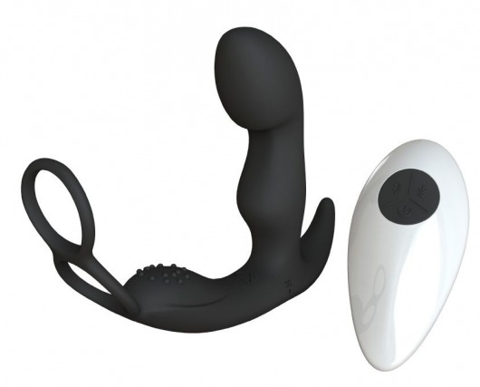 Черный вибромассажер простаты Taurus с эрекционным кольцом - Le Frivole - в Реутове купить с доставкой