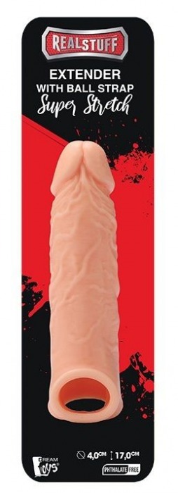 Телесная насадка EXTENDER WITH BALL STRAP 6.5 - 17 см. - Dream Toys - в Реутове купить с доставкой