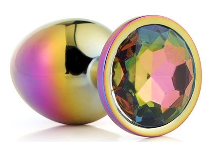 Голографическая анальная втулка с радужным кристаллом - 7,1 см. - Dream Toys - купить с доставкой в Реутове