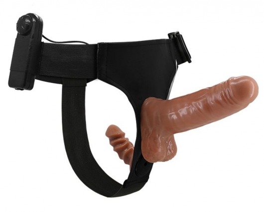 Страпон с вагинальной пробкой и вибрацией Ultra Passionate Harness - 16 см. - Baile - купить с доставкой в Реутове