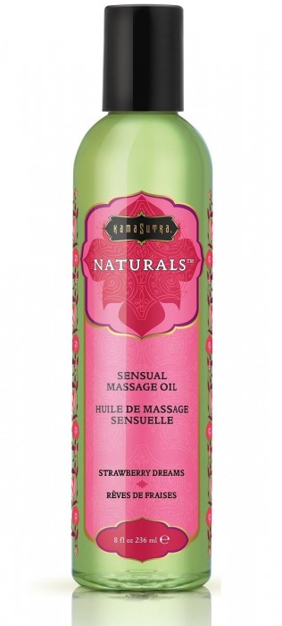 Массажное масло Naturals Strawberry Dreams с ароматом клубники - 236 мл. - Kama Sutra - купить с доставкой в Реутове