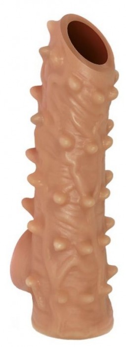 Телесная насадка с шипами и открытой головкой Nude Sleeve L - 14 см. - KOKOS - в Реутове купить с доставкой