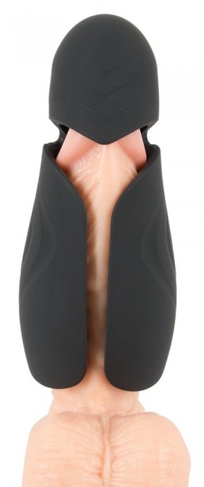 Черный силиконовый вибромастурбатор с нагревом Masturbator with 2 Functions - Orion - в Реутове купить с доставкой
