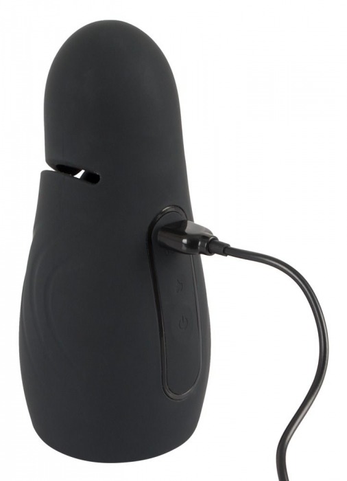 Черный силиконовый вибромастурбатор с нагревом Masturbator with 2 Functions - Orion - в Реутове купить с доставкой