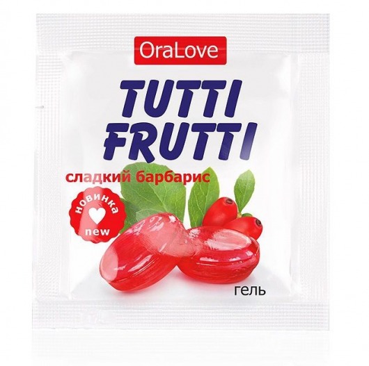 Гель-смазка Tutti-frutti со вкусом барбариса - 4 гр. - Биоритм - купить с доставкой в Реутове