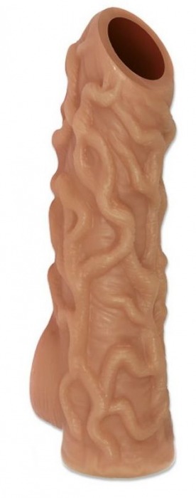 Телесная насадка с венками и открытой головкой Nude Sleeve S - 10 см. - KOKOS - в Реутове купить с доставкой