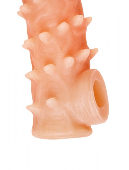 Телесная закрытая насадка с пупырышками Cock Sleeve Size L - 17,6 см. - KOKOS - в Реутове купить с доставкой