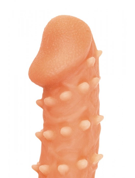 Телесная закрытая насадка с пупырышками Cock Sleeve Size L - 17,6 см. - KOKOS - в Реутове купить с доставкой