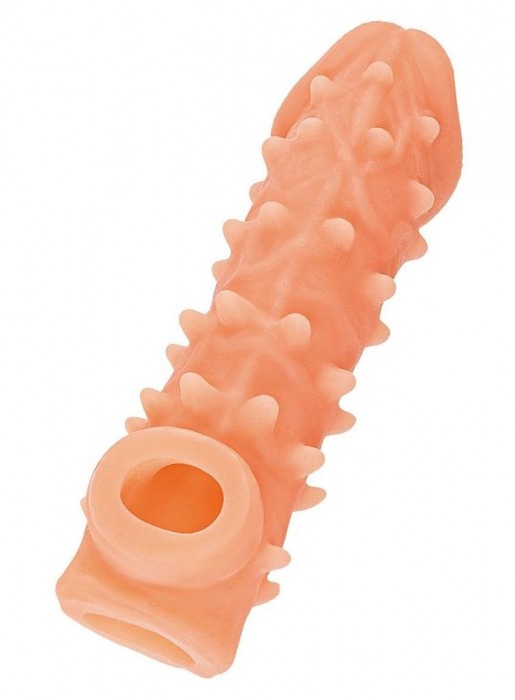 Телесная закрытая насадка с пупырышками Cock Sleeve Size L - 17,6 см. - KOKOS - в Реутове купить с доставкой