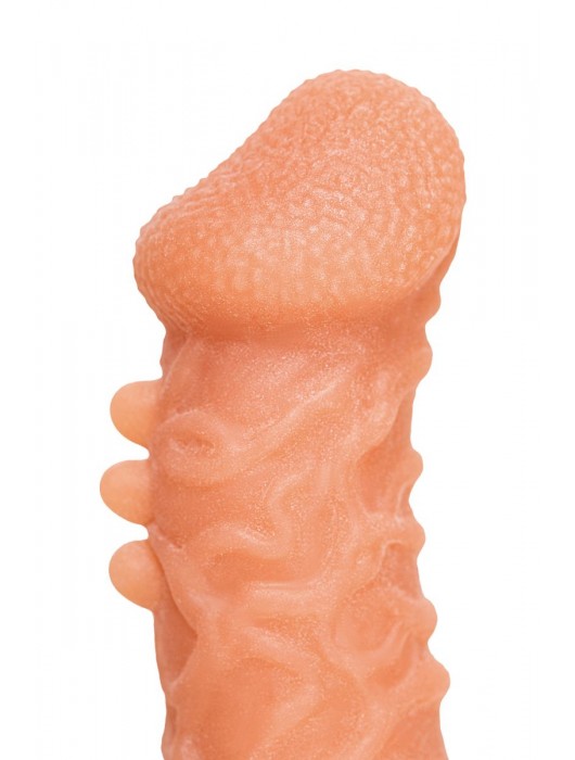 Телесная закрытая насадка с шершавой головкой Cock Sleeve Size S - 13,8 см. - KOKOS - в Реутове купить с доставкой