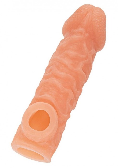 Телесная закрытая насадка с шершавой головкой Cock Sleeve Size L - 17,6 см. - KOKOS - в Реутове купить с доставкой