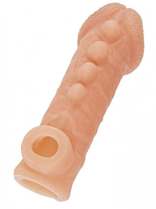 Телесная закрытая насадка с шишечками Cock Sleeve Size L - 17,6 см. - KOKOS - в Реутове купить с доставкой