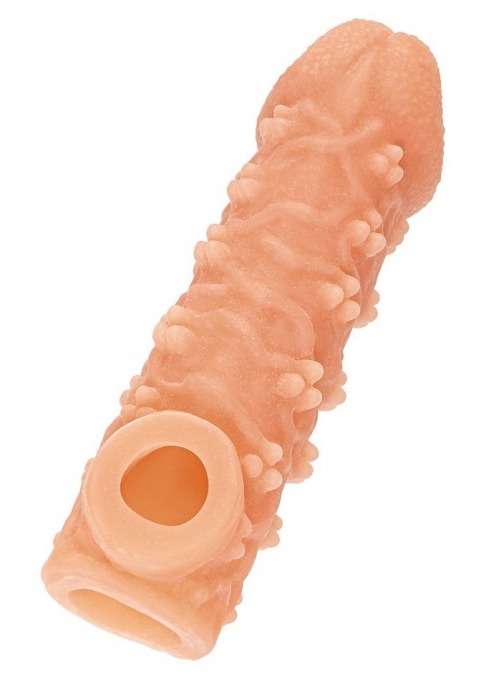 Телесная закрытая насадка с пучками шишечек Cock Sleeve Size M - 15,6 см. - KOKOS - в Реутове купить с доставкой