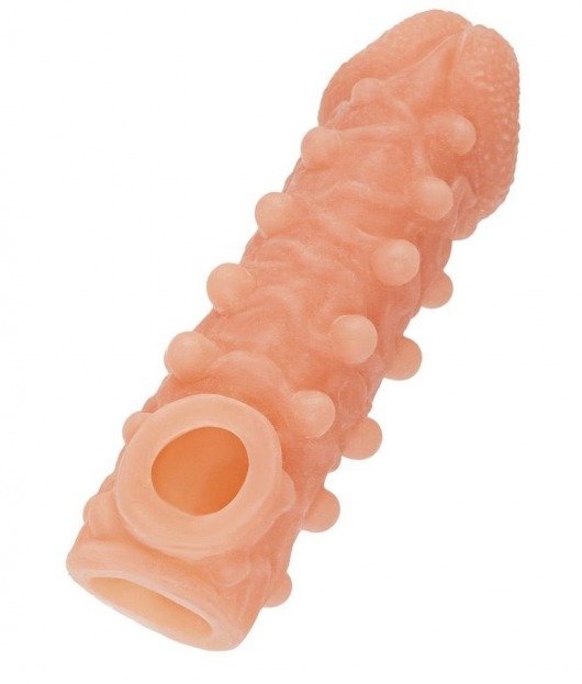 Телесная закрытая насадка с шариками Cock Sleeve Size S - 13,8 см. - KOKOS - в Реутове купить с доставкой
