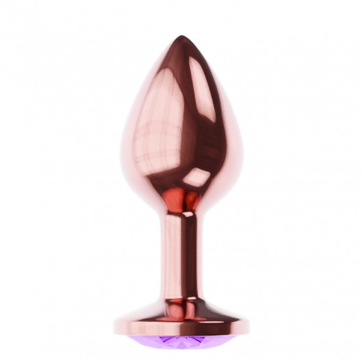 Пробка цвета розового золота с фиолетовым кристаллом Diamond Amethyst Shine L - 8,3 см. - Lola Games - купить с доставкой в Реутове