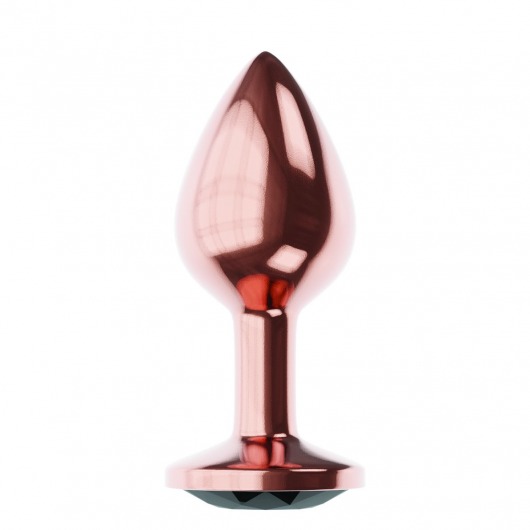 Пробка цвета розового золота с черным кристаллом Diamond Jet Shine L - 8,3 см. - Lola Games - купить с доставкой в Реутове