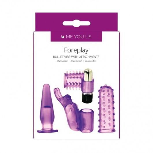 Фиолетовый вибронабор Foreplay Couples Kit - Me You Us