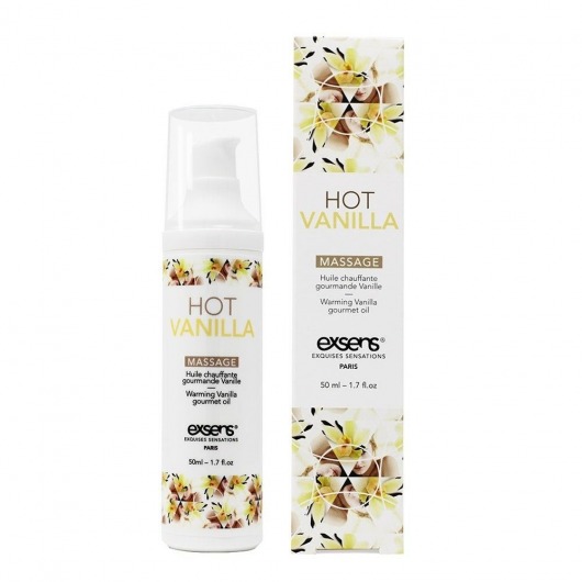 Разогревающее массажное масло с ароматом ванили Gourmet Hot Vanilla - 50 мл. - Exsens - купить с доставкой в Реутове
