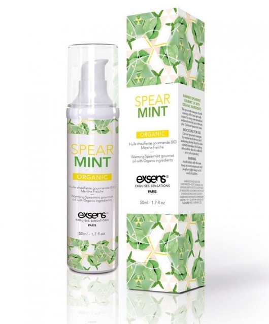 Разогревающее массажное масло Gourmet Spearmint Organic с органическими ингредиентами - 50 мл. - Exsens - купить с доставкой в Реутове