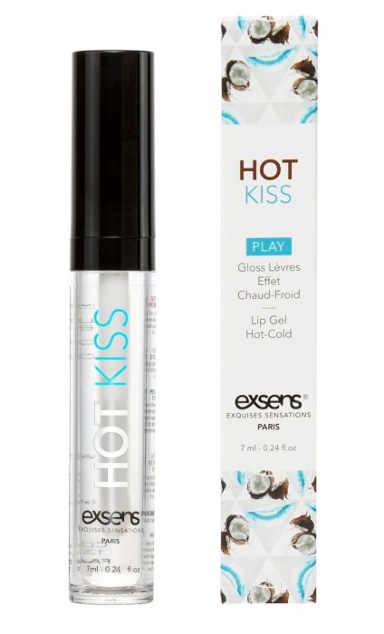 Блеск для губ Hot Kiss Coconut с ароматом кокоса - 7 мл. - Exsens - купить с доставкой в Реутове
