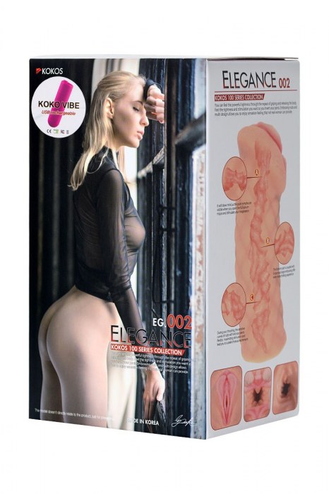 Телесный мастурбатор-вагина Elegance.002 с вибрацией - KOKOS - в Реутове купить с доставкой