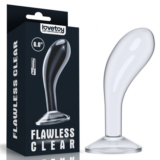 Прозрачный стимулятор простаты Flawless Clear Prostate Plug - 15 см. - Lovetoy - в Реутове купить с доставкой