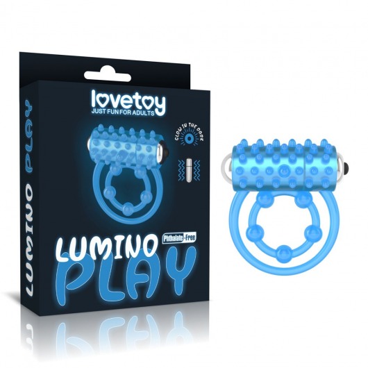 Голубое, светящееся в темноте виброкольцо Lumino Play Vibrating Penis Ring - Lovetoy - в Реутове купить с доставкой