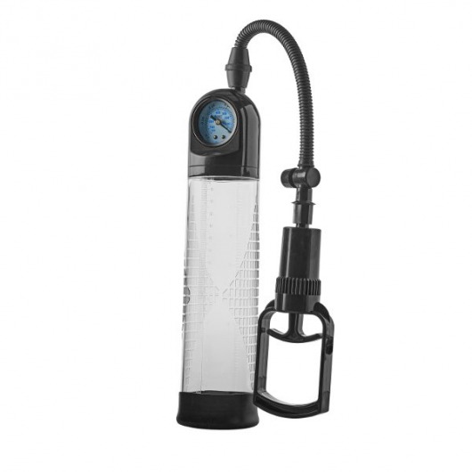 Прозрачная вакуумная помпа с манометром Deluxe Penis Pump - Dream Toys - в Реутове купить с доставкой