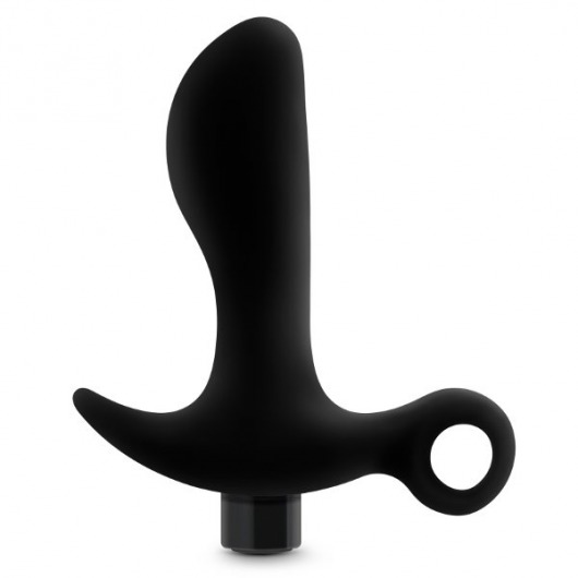 Черный анальный вибратор Silicone Vibrating Prostate Massager 01 - 10,8 см. - Blush Novelties - в Реутове купить с доставкой