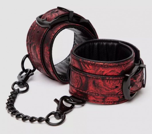 Красно-черные наручники Reversible Faux Leather Wrist Cuffs - Fifty Shades of Grey - купить с доставкой в Реутове