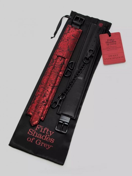 Красно-черные оковы Reversible Faux Leather Ankle Cuffs - Fifty Shades of Grey - купить с доставкой в Реутове