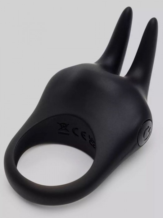 Черное эрекционное виброкольцо Sensation Rechargeable Vibrating Rabbit Love Ring - Fifty Shades of Grey - в Реутове купить с доставкой