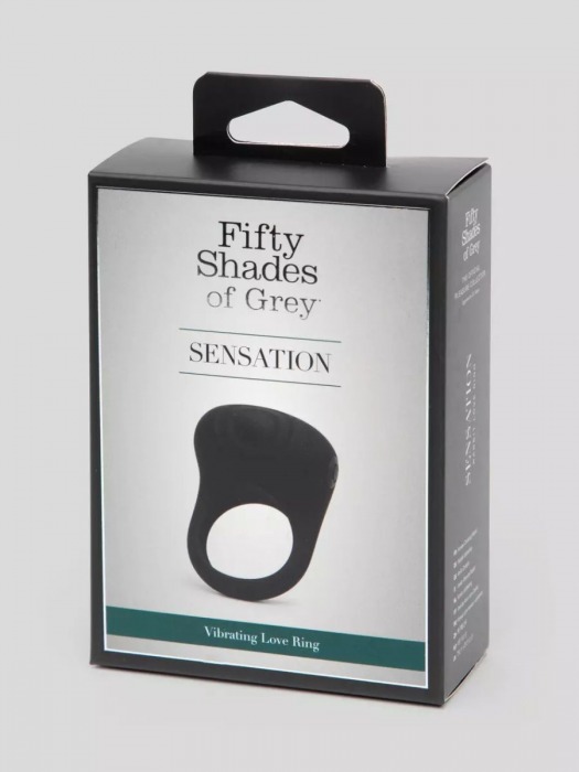 Черное эрекционное виброкольцо Sensation Rechargeable Vibrating Love Ring - Fifty Shades of Grey - в Реутове купить с доставкой