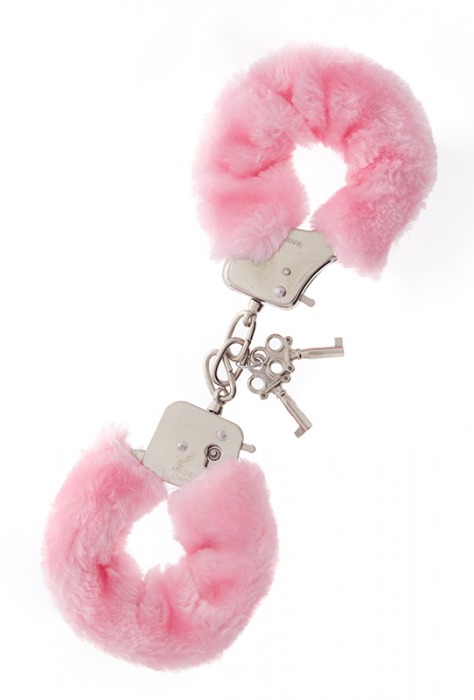 Металлические наручники с розовой меховой опушкой METAL HANDCUFF WITH PLUSH PINK - Dream Toys - купить с доставкой в Реутове