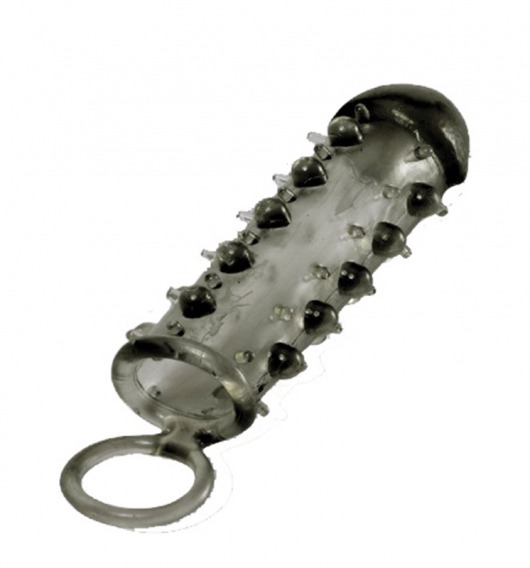 Дымчатая стимулирующая насадка с закрытой головкой SAMURAI PENIS SLEEVE BLACK - 14,5 см. - NMC - в Реутове купить с доставкой
