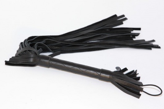 Чёрная плетка из натуральной кожи - 45 см. - БДСМ Арсенал - купить с доставкой в Реутове