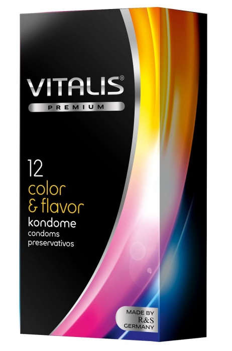 Цветные ароматизированные презервативы VITALIS PREMIUM color   flavor - 12 шт. - Vitalis - купить с доставкой в Реутове