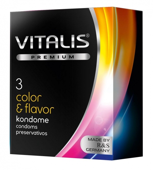 Цветные ароматизированные презервативы VITALIS PREMIUM color   flavor - 3 шт. - Vitalis - купить с доставкой в Реутове
