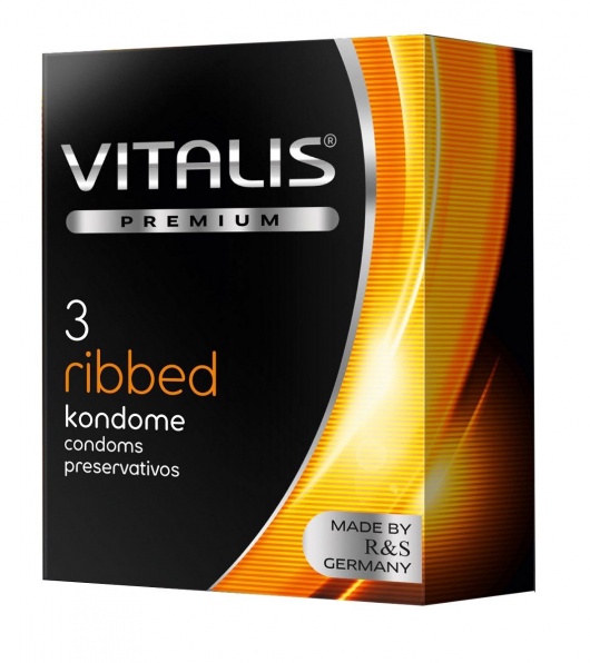 Ребристые презервативы VITALIS PREMIUM ribbed - 3 шт. - Vitalis - купить с доставкой в Реутове