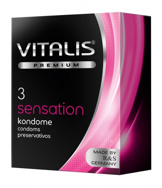 Презервативы с пупырышками и кольцами VITALIS PREMIUM sensation - 3 шт. - Vitalis - купить с доставкой в Реутове