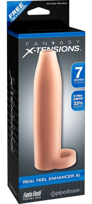 Телесная насадка Real Feel Enhancer XL - 17 см. - Pipedream - в Реутове купить с доставкой