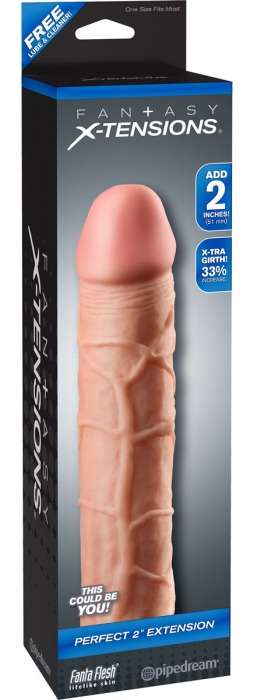 Телесная насадка Fantasy X-tensions Perfect 2  Extension - 20,3 см. - Pipedream - в Реутове купить с доставкой
