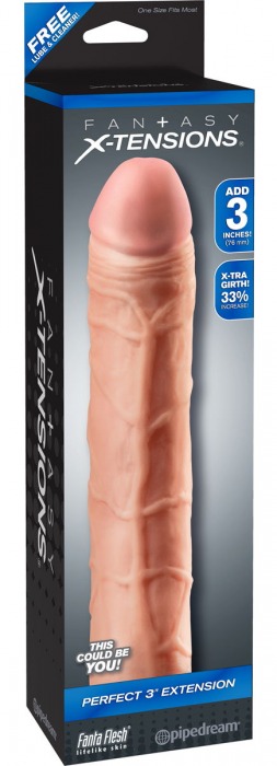 Телесная удлиняющая насадка Perfect 3 Extension - 22 см. - Pipedream - в Реутове купить с доставкой