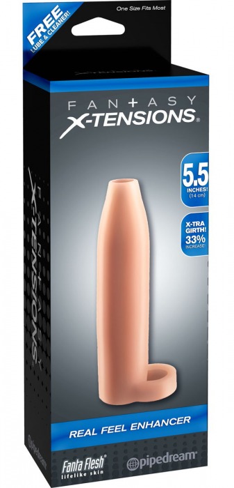 Насадка-расширитель с кольцом для подхвата мошонки Real Feel Enhancer - 14 см. - Pipedream - в Реутове купить с доставкой