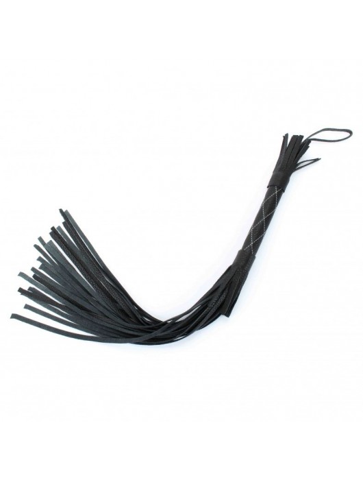 Аккуратная чёрная плетка  из натуральной кожи - БДСМ Арсенал - купить с доставкой в Реутове