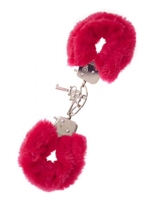 Металлические наручники с красной меховой опушкой METAL HANDCUFF WITH PLUSH RED - Dream Toys - купить с доставкой в Реутове