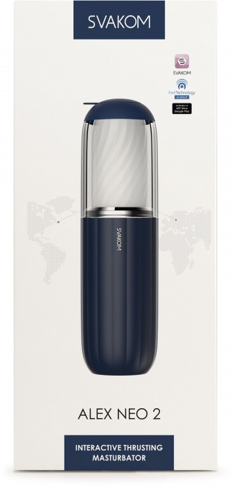 Черно-белый интерактивный мастурбатор Alex Neo 2 - Svakom - в Реутове купить с доставкой
