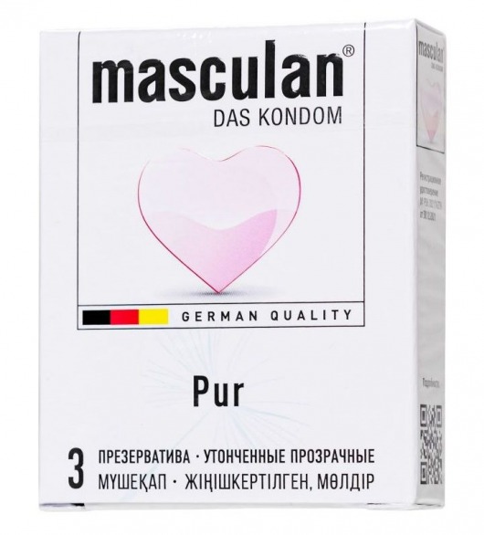 Супертонкие презервативы Masculan Pur - 3 шт. - Masculan - купить с доставкой в Реутове