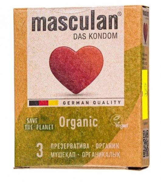 Экологически чистые презервативы Masculan Organic - 3 шт. - Masculan - купить с доставкой в Реутове