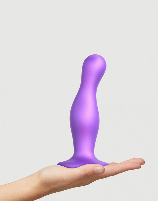Фиолетовая насадка Strap-On-Me Dildo Plug Curvy size L - Strap-on-me - купить с доставкой в Реутове